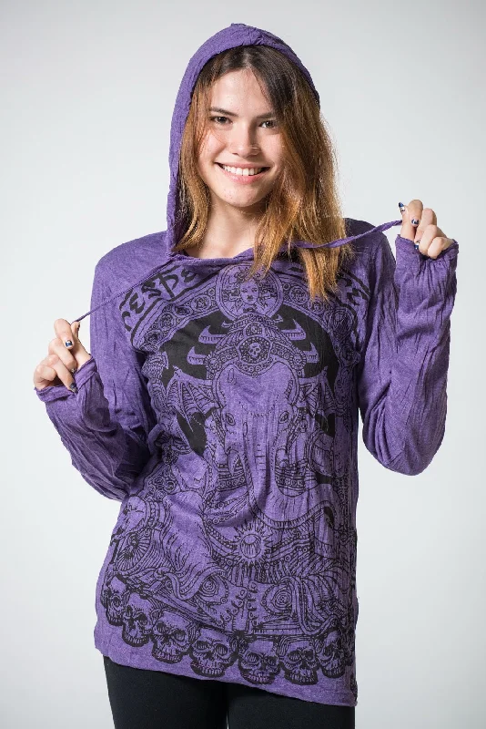 Sure Design Unisex Batman Ganesh Hoodie Purple