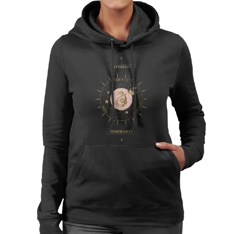 Harry Potter Slytherin Snake Gold Emblem Women's Hooded Sweatshirt