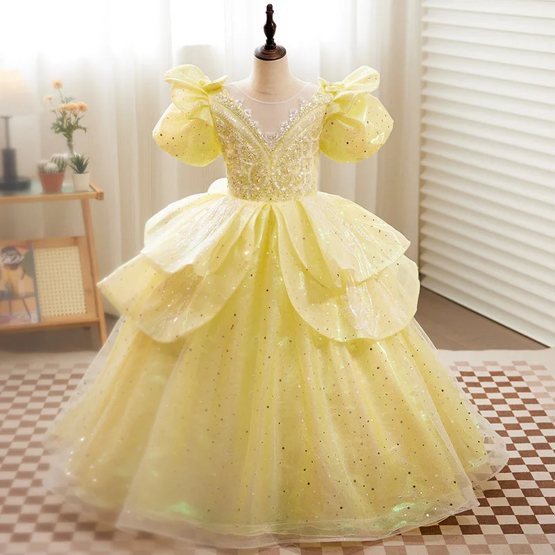 Toddler Birthday Party Dress Little Girl's Sequins Prom Princess Dresses