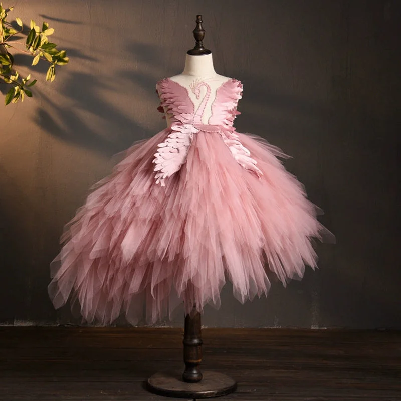 Elegant Baby Girl Puffy Birthday Dress Toddler  Beauty Pageant  Princess Dress