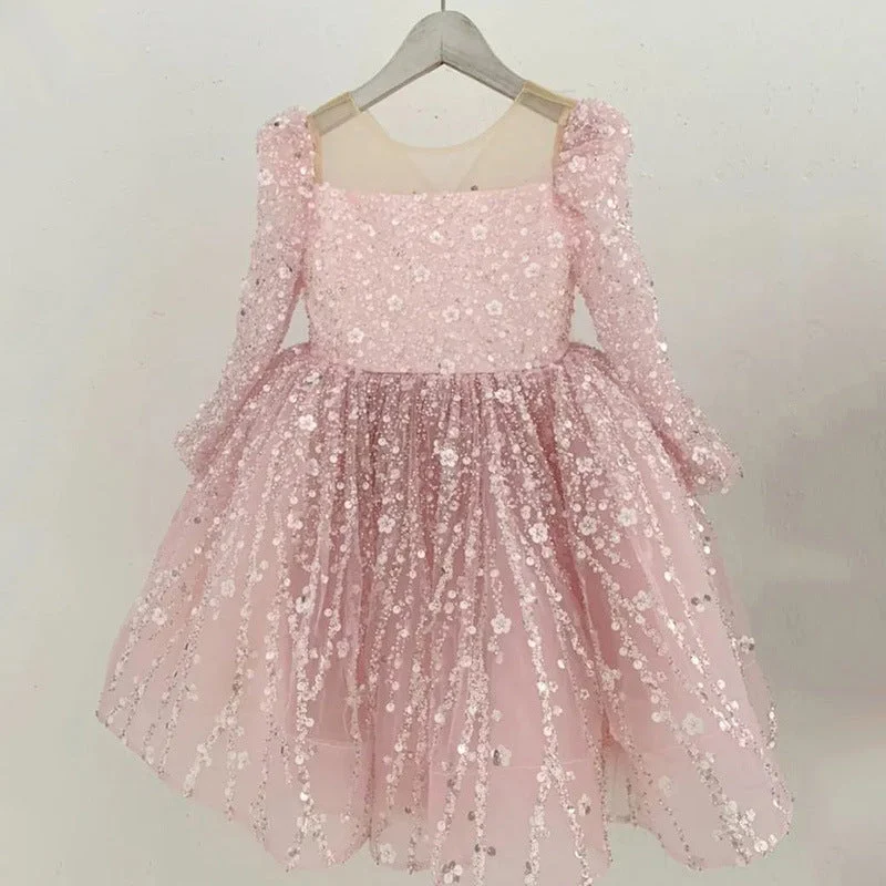 Cute Baby Girl Sequin Christmas Dress Toddler Birthday Pageant Princess Dress