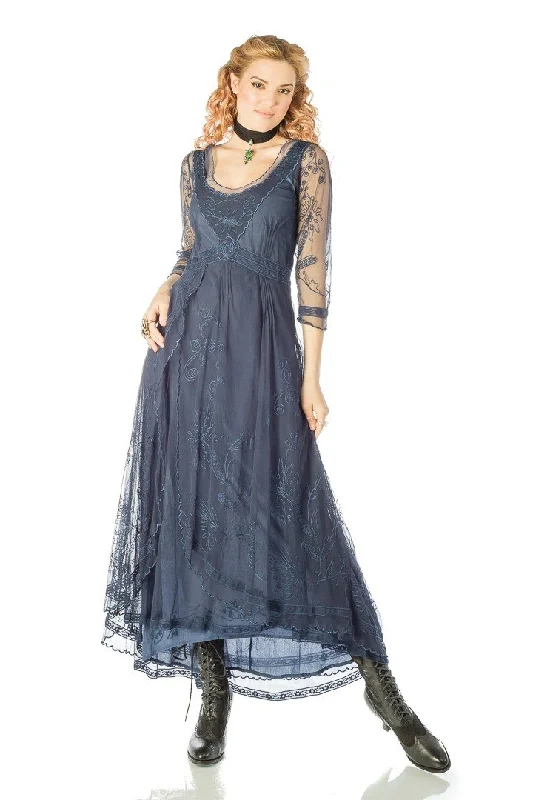 Downton Abbey Tea Party Gown in Royal Blue by Nataya