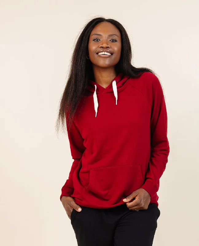 Women's Coziest Hoodie in Crimson