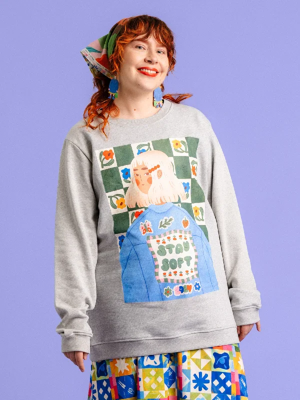 Gwen Stay Soft Sweatshirt Melange Grey