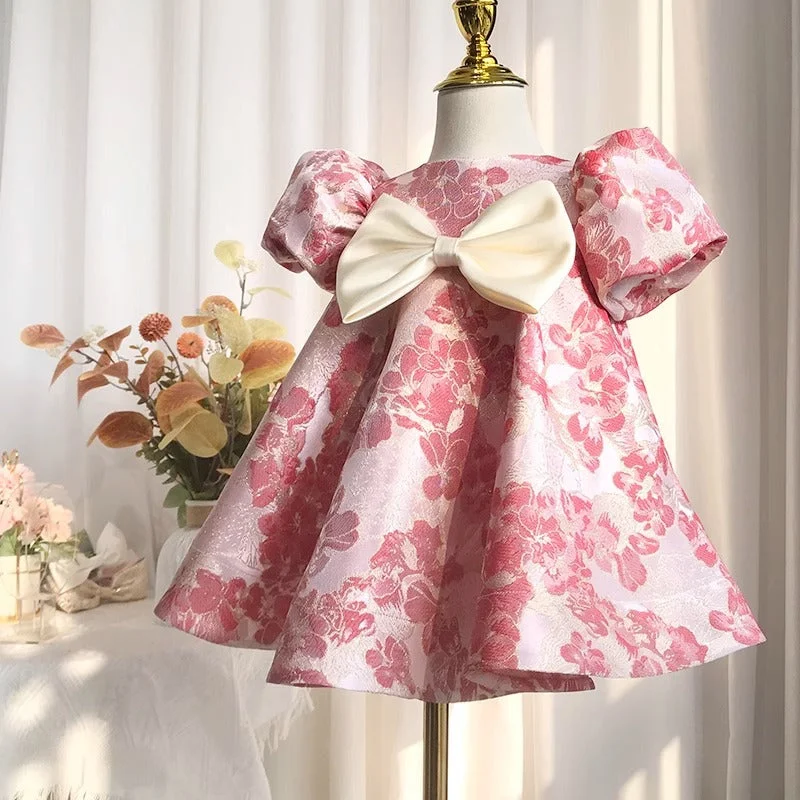 Baby Girl First Communion Girl Birthday Party Pageant Flower Bowknot Dress