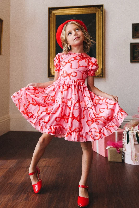 Mini Ribbons and Bows Dress in Pink - FINAL SALE