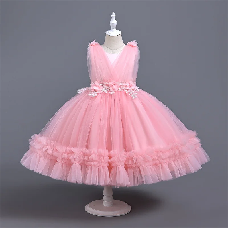 Cute Baby Girl Girls Christening Dress Toddler Beauty Pageant Princess Dress