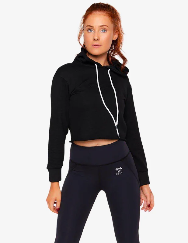 Crop Hoodie (Black)