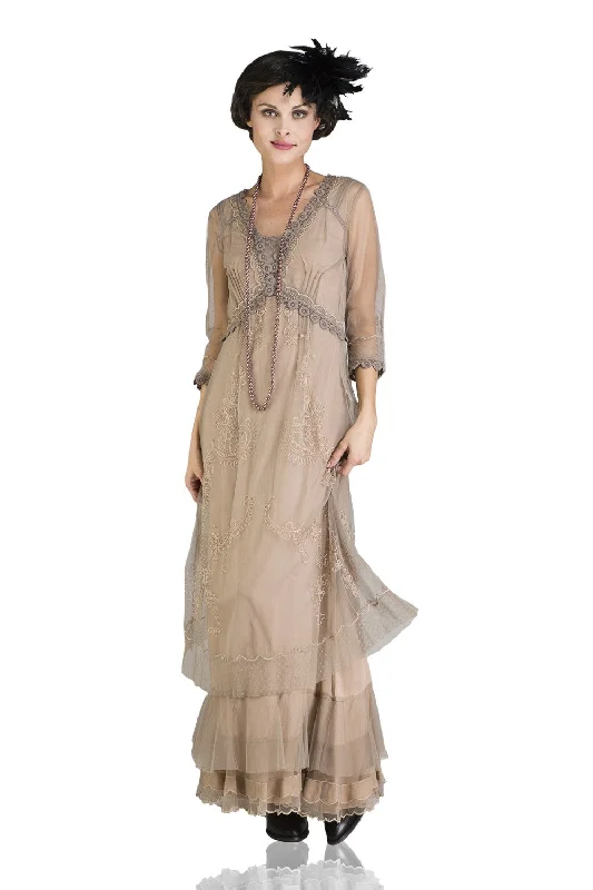 Audrey Vintage Style Party Gown in Sand by Nataya