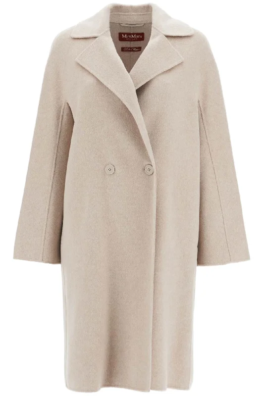 Double-breasted Wool And Cashmere Coat  - Neutro