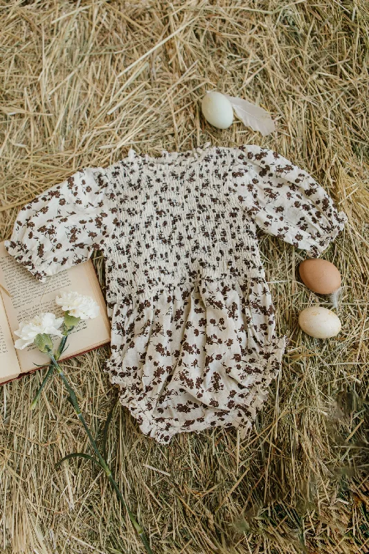 Baby Presley Romper in Cream Floral - FINAL SALE