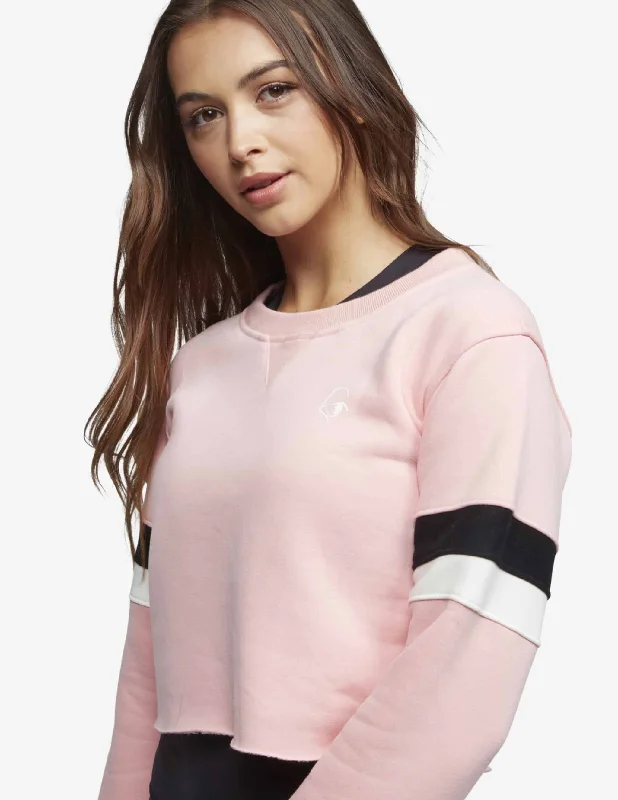 Roll With It Cropped Crew - Pink