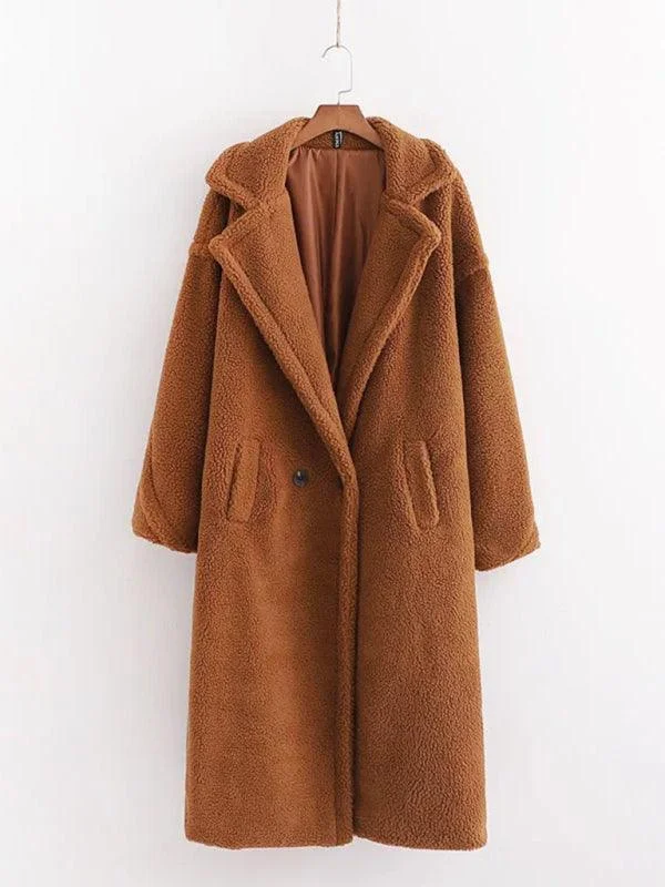 Women's Warm Fur Woolen Overcoat