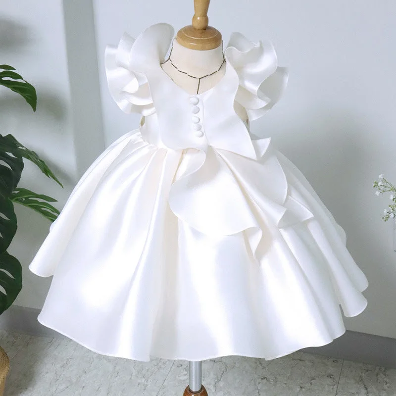 Cute Baby Girl Baptism Dress Toddler Birthday Princess Dress