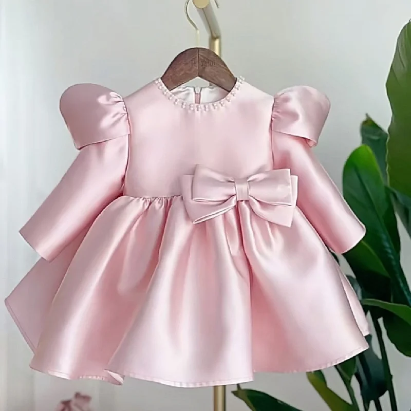 Cute Baby Girl Autumn Puffy Dress Toddler Christmas Bow-knot Princess Dress