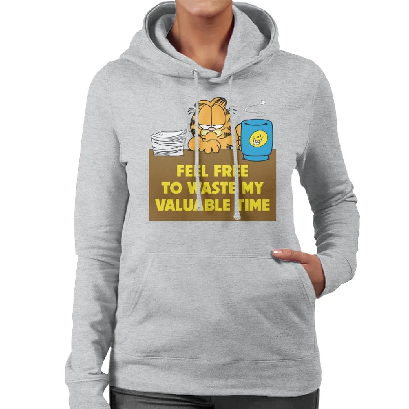 Garfield Waste My Valuable Time Women's Hooded Sweatshirt