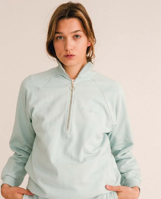 JUTELAUNE Half-Zip Sweatshirt Baby Blue