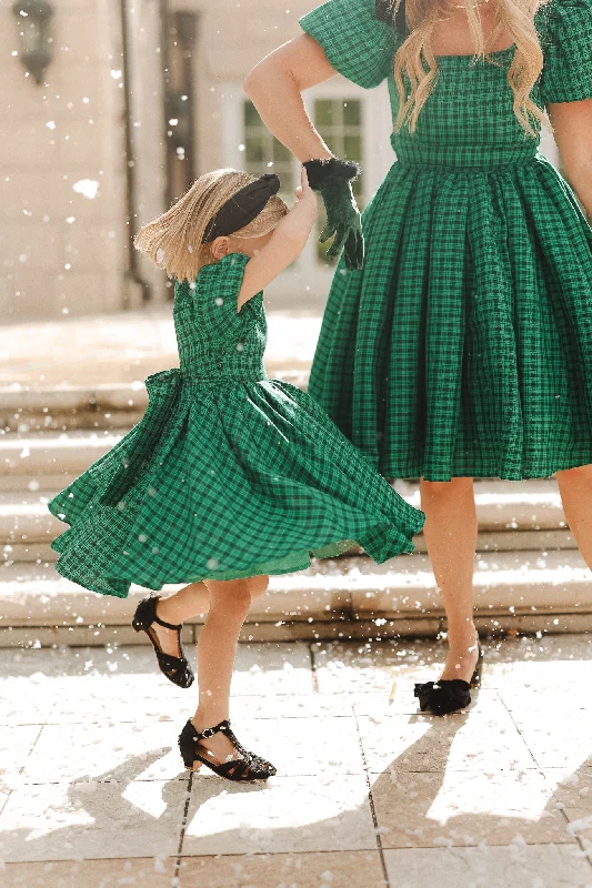 Mini Cupcake Dress in Bright Green Plaid - FINAL SALE