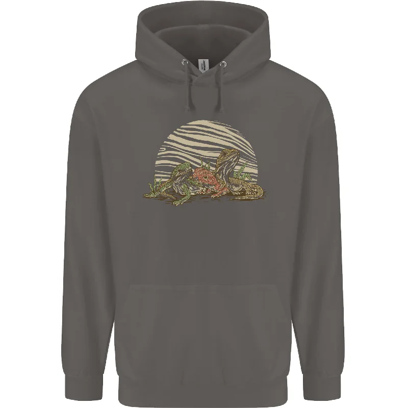 3 Bearded Dragons Mens 80% Cotton Hoodie