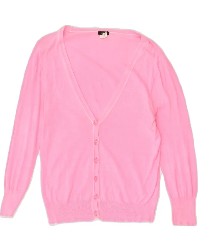 J. CREW Womens Cardigan Sweater UK 12 Medium Pink Cotton